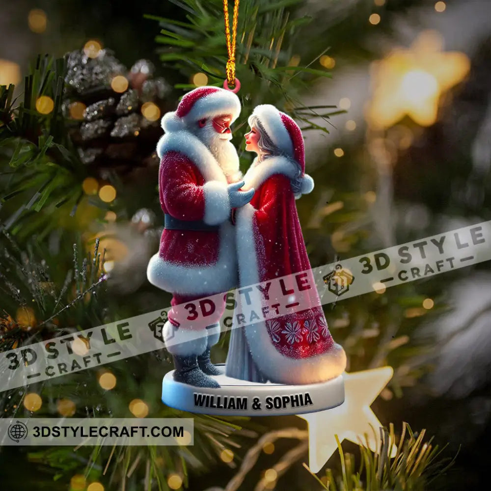 Santa Couple Christmas Ornament Personalized