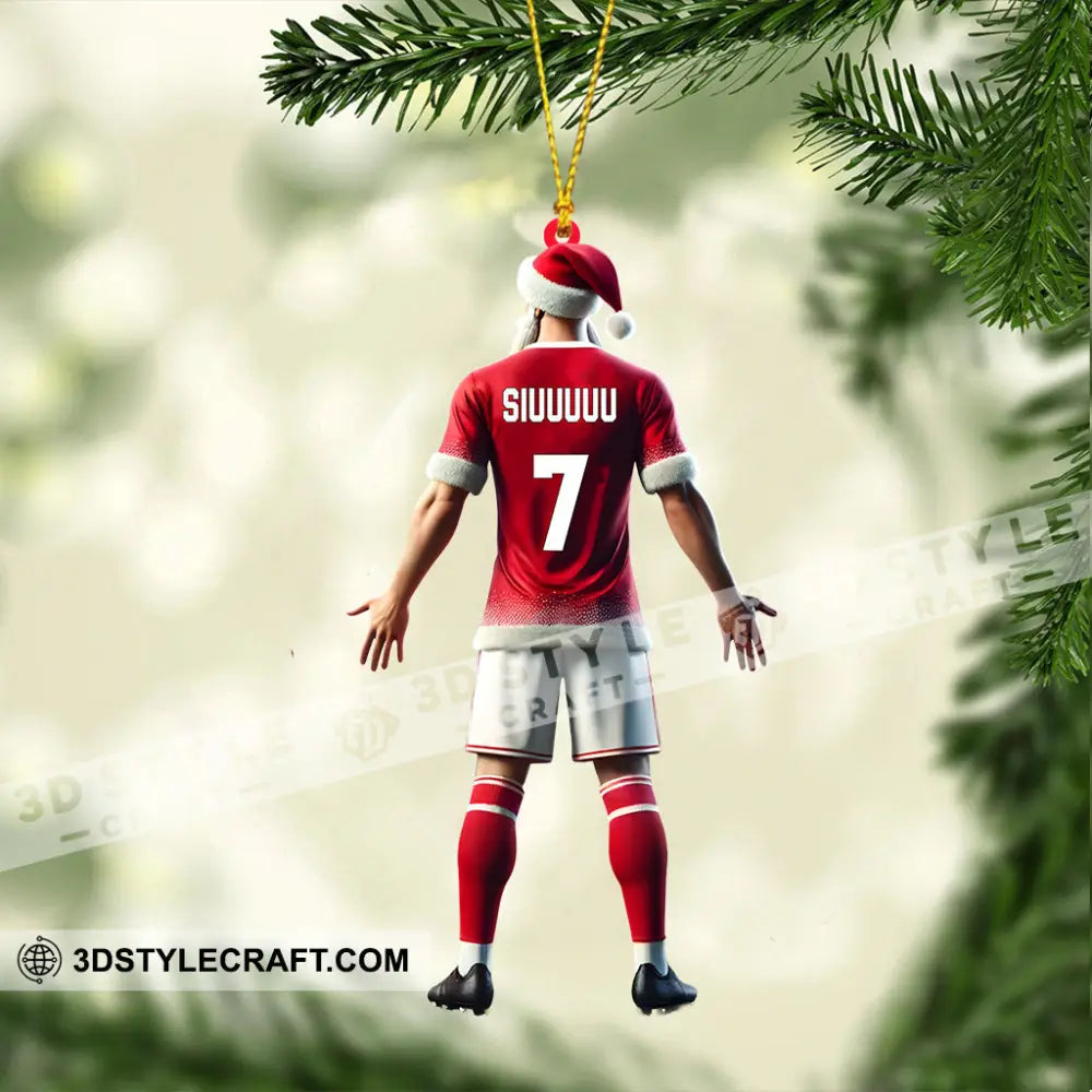 Santa Football Player Keeper Christmas Ornament Personalized