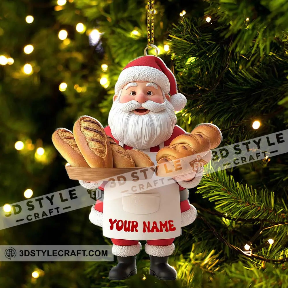 Santa Making Bread Home Decor Christmas Ornament Personalized Ornament Ornament