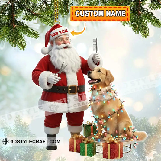 Santa Pet Grooming Home Decor Christmas Ornament Personalized Ornament 3.54’’ / 1 Ornament Ornament