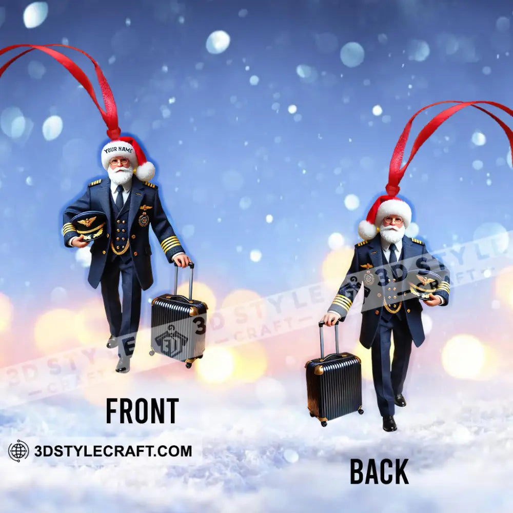 Santa Pilot Home Decor Christmas Ornament Personalized