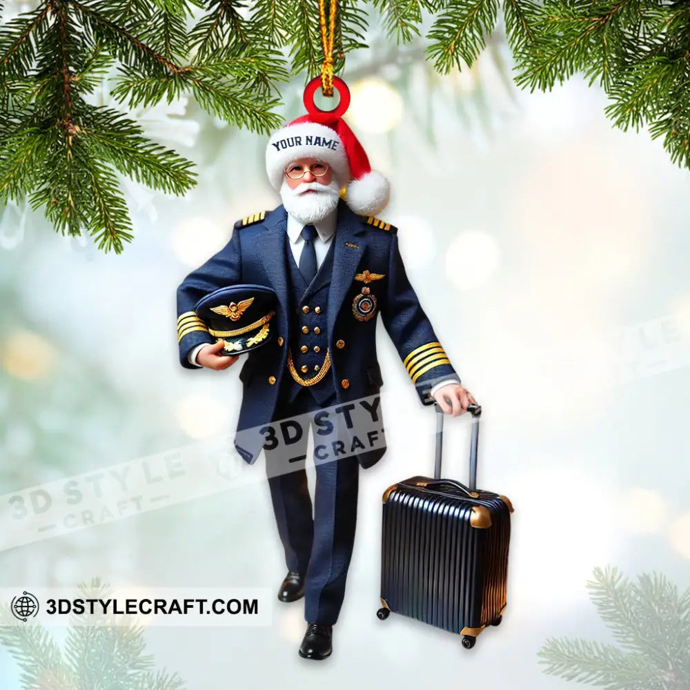 Santa Pilot Home Decor Christmas Ornament Personalized