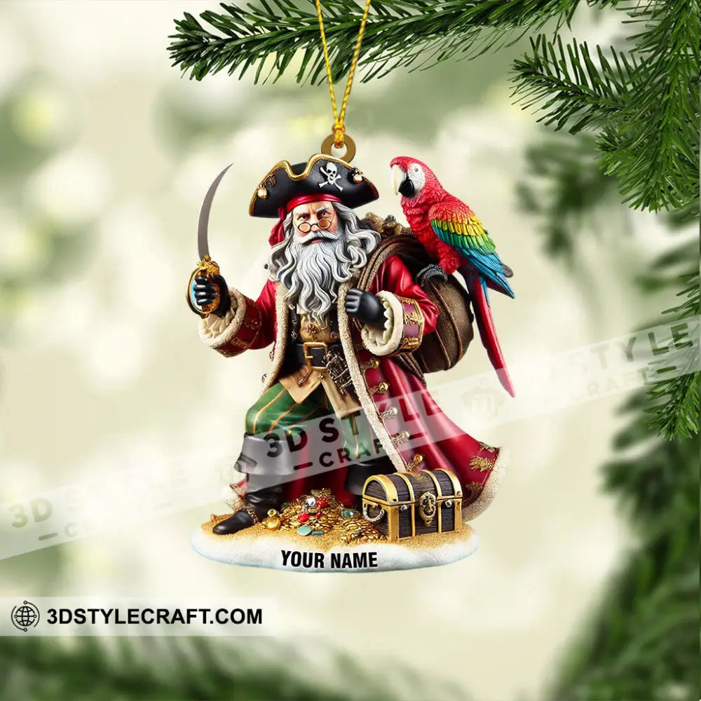 Santa Pirates Home Decor Christmas Ornament Personalized