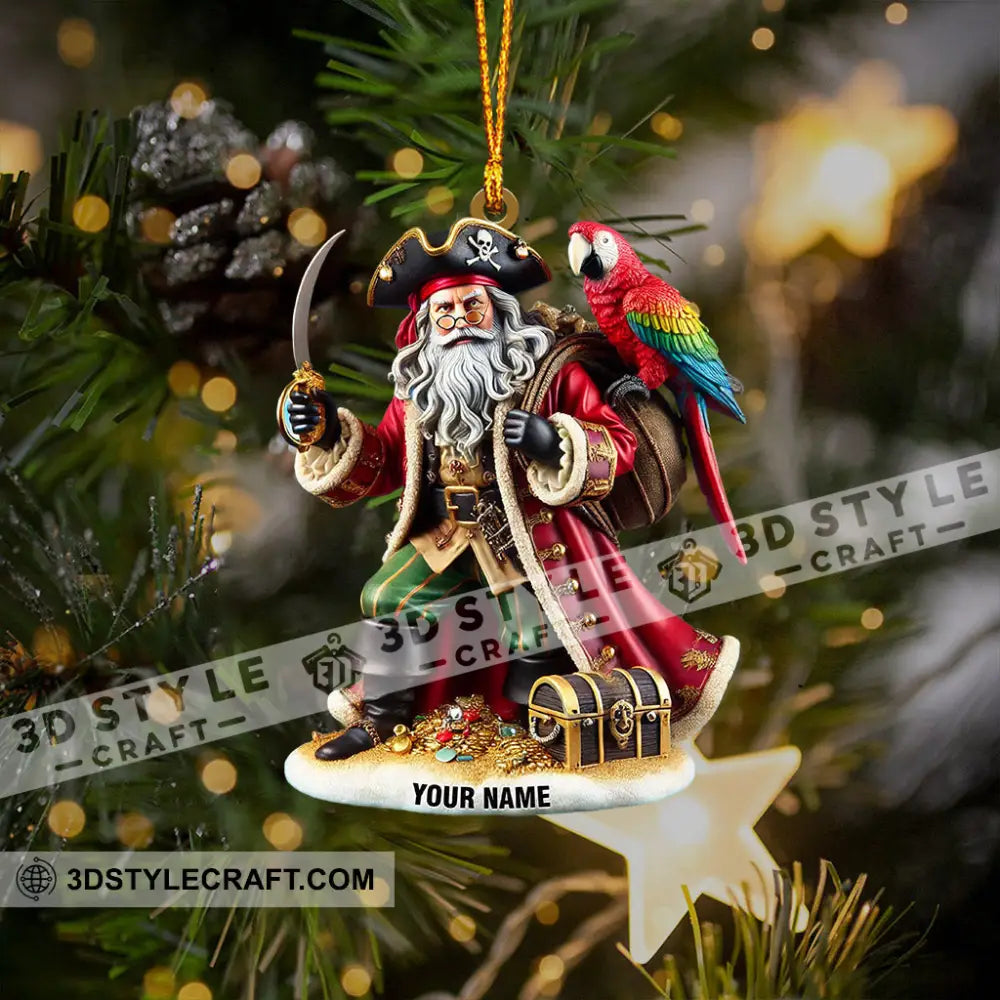 Santa Pirates Home Decor Christmas Ornament Personalized