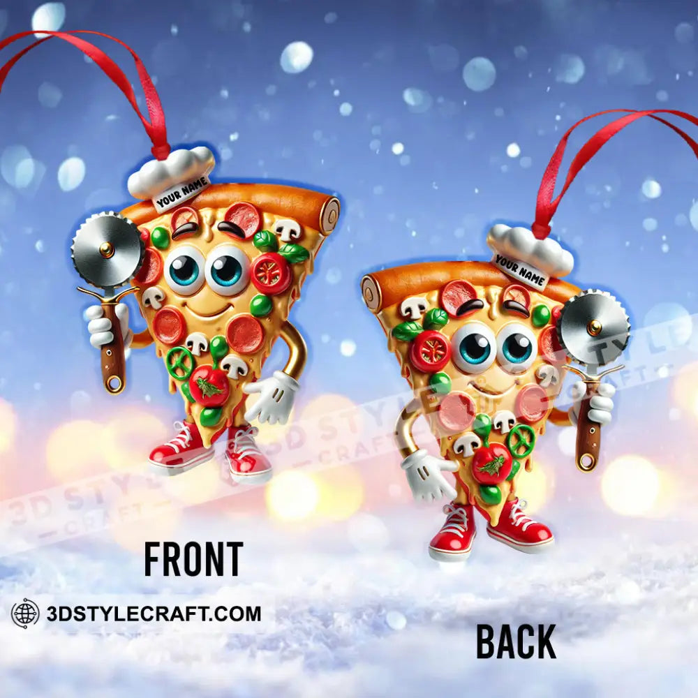 Santa Pizza Home Decor Christmas Ornament Personalized