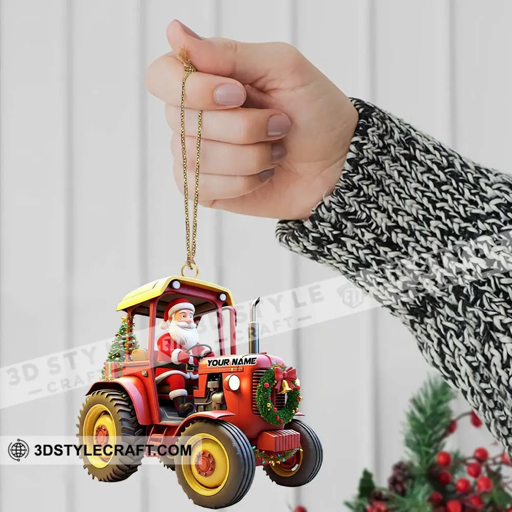 Santa Rides Truck Home Decor Christmas Ornament Personalized Ornament Ornament