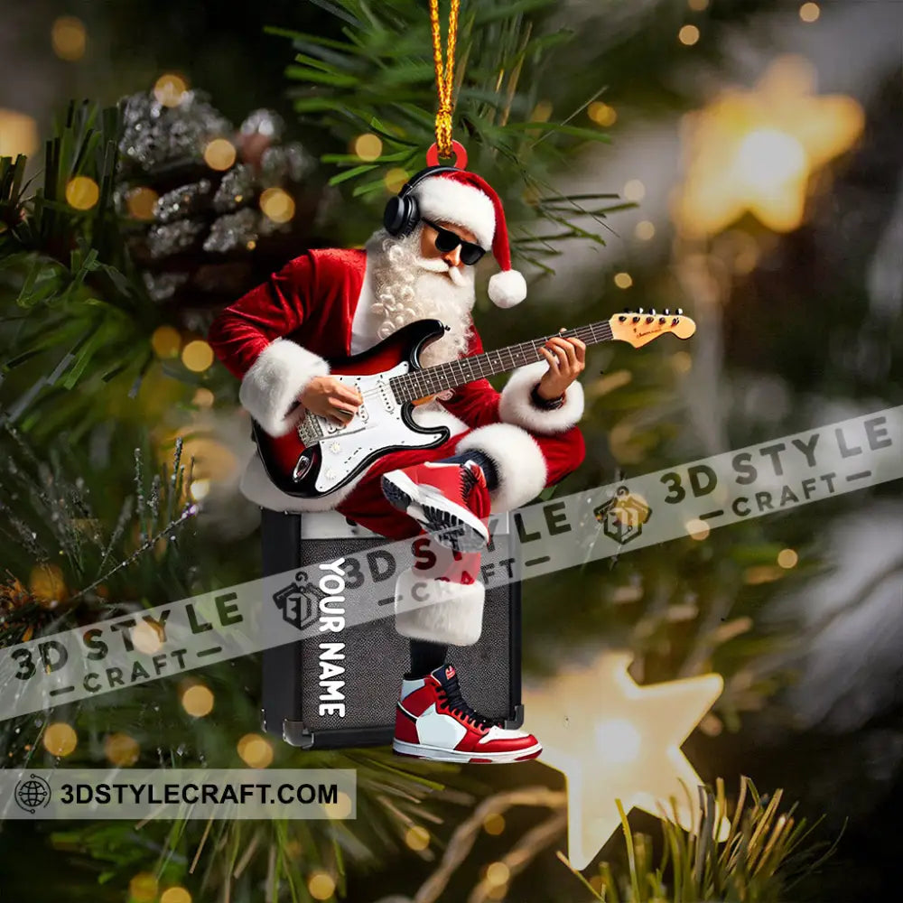 Santa Street Musician Home Decor Christmas Ornament Personalized