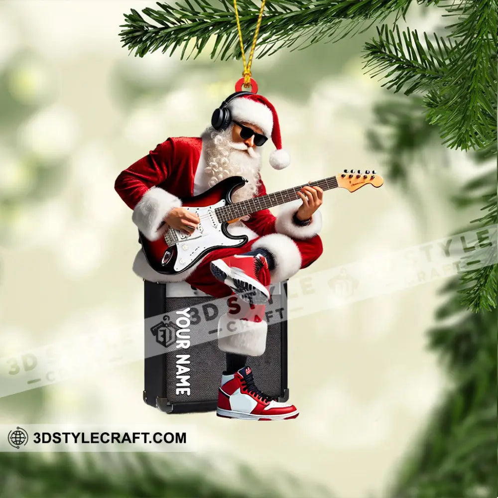 Santa Street Musician Home Decor Christmas Ornament Personalized