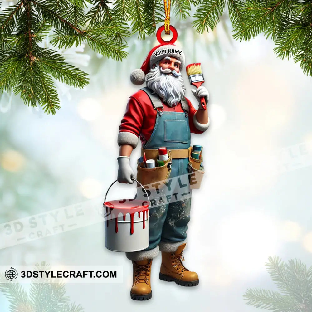 Santa The Painter Home Decor Christmas Ornament Personalized