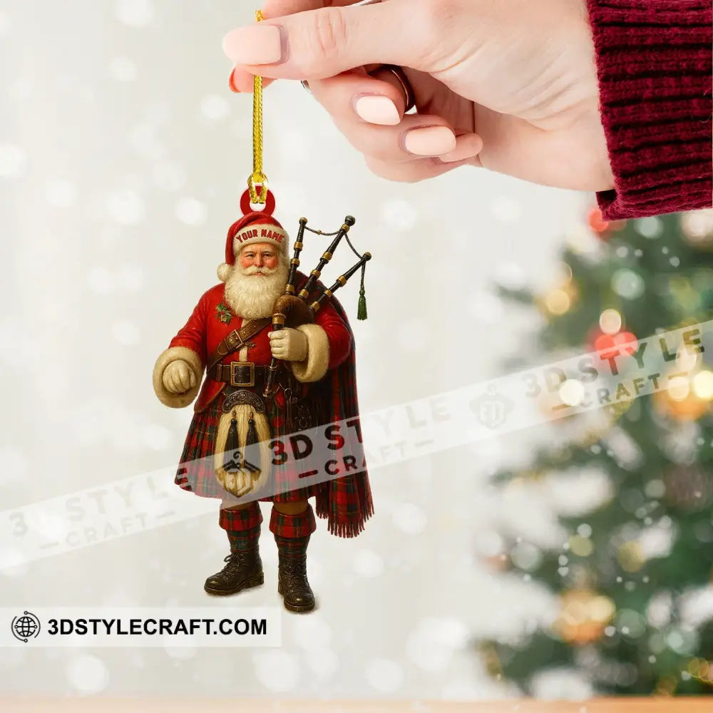 Scottish Santa Home Decor Christmas Ornament Personalized Ornament Ornament