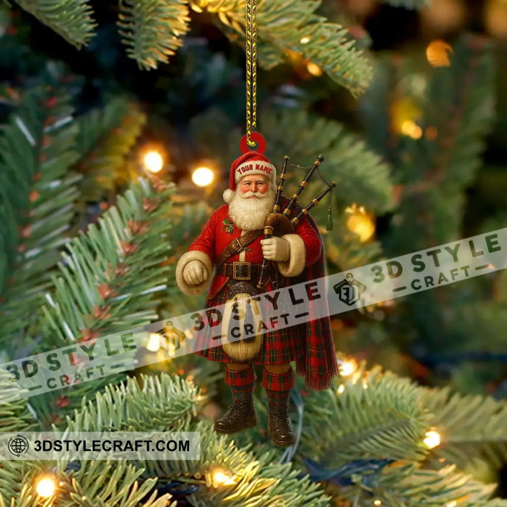 Scottish Santa Home Decor Christmas Ornament Personalized Ornament Ornament