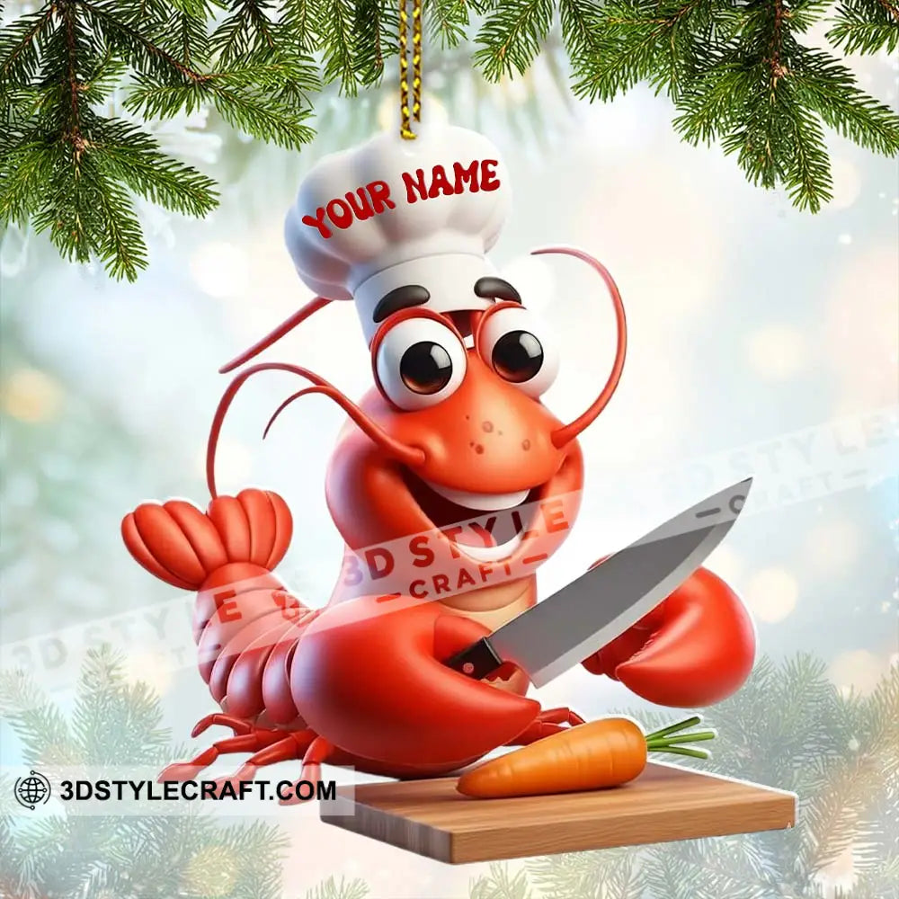 Seafood Chef Lobster Home Decor Christmas Ornament Personalized Ornament Ornament