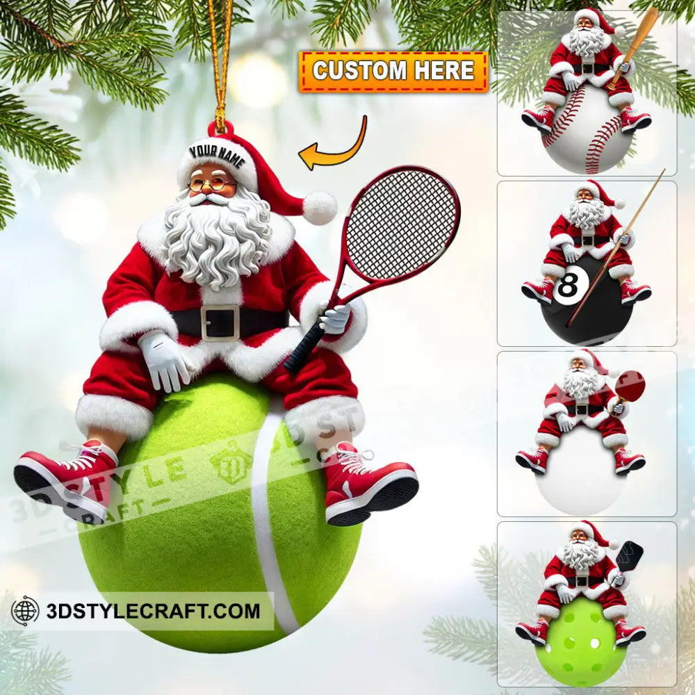Sport Lover Santa Home Decor Christmas Ornament Personalized