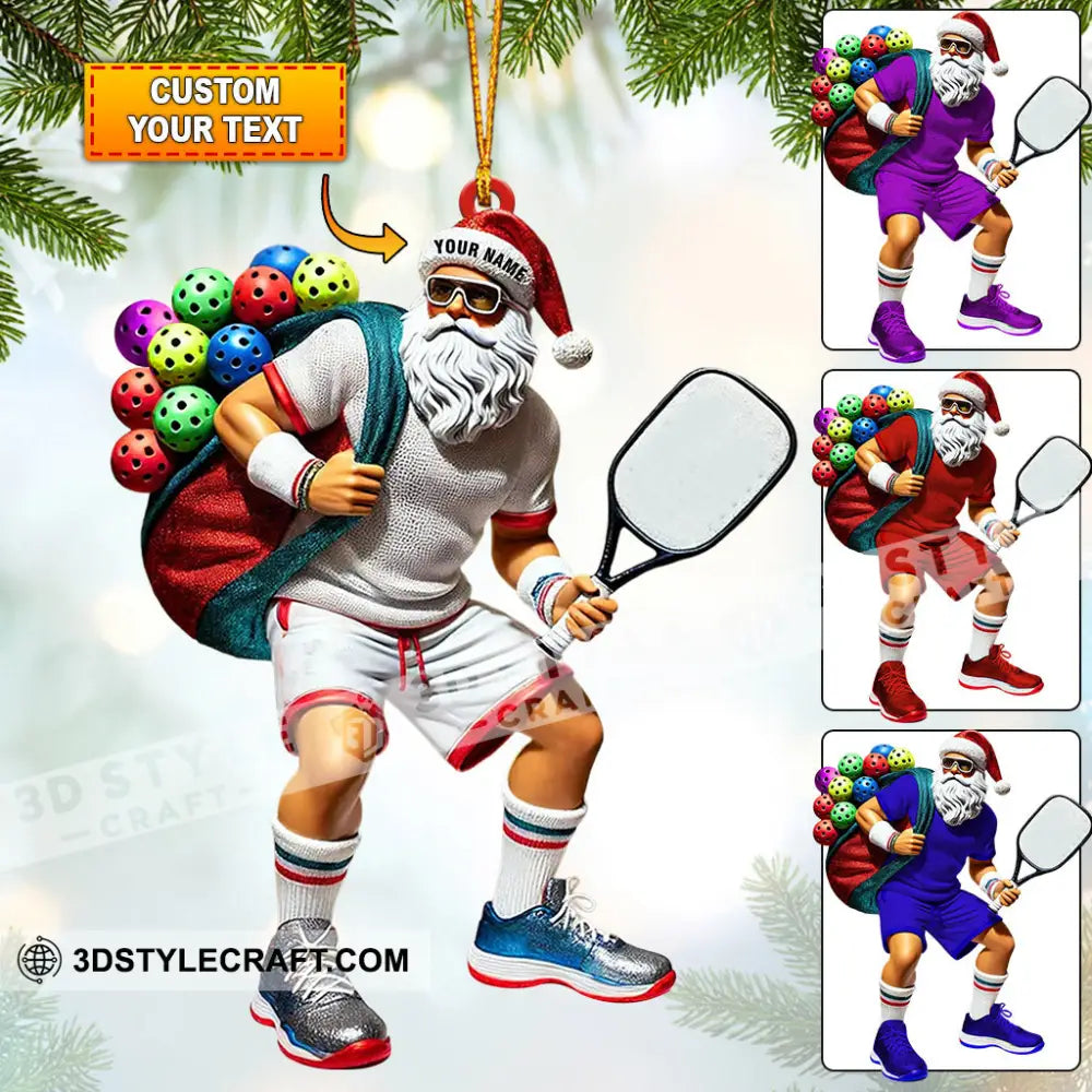 Sporty Santa Christmas Home Decor Ornament Personalized 3.54’’ / 1