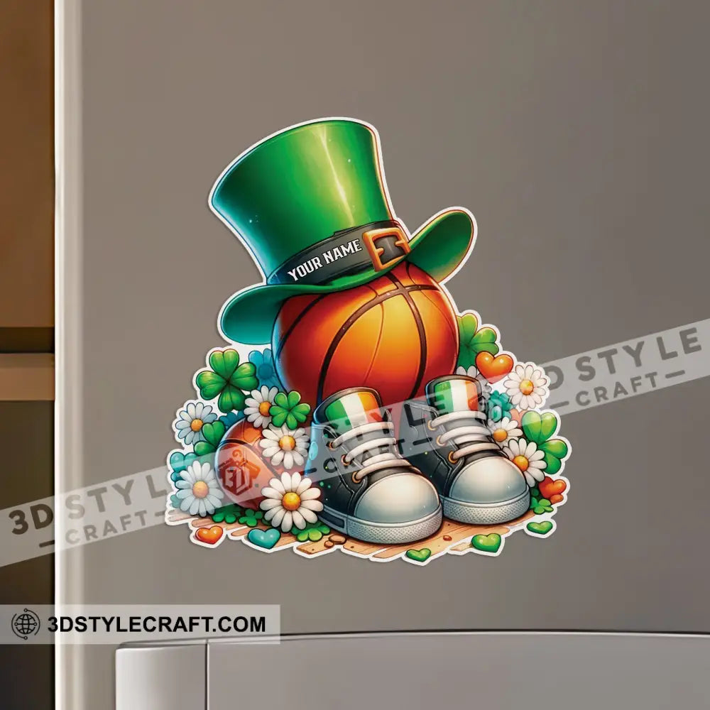 St Patrick’s Day Basketball Fridge Magnet - Personalized 3.54’’ / 1 Piece