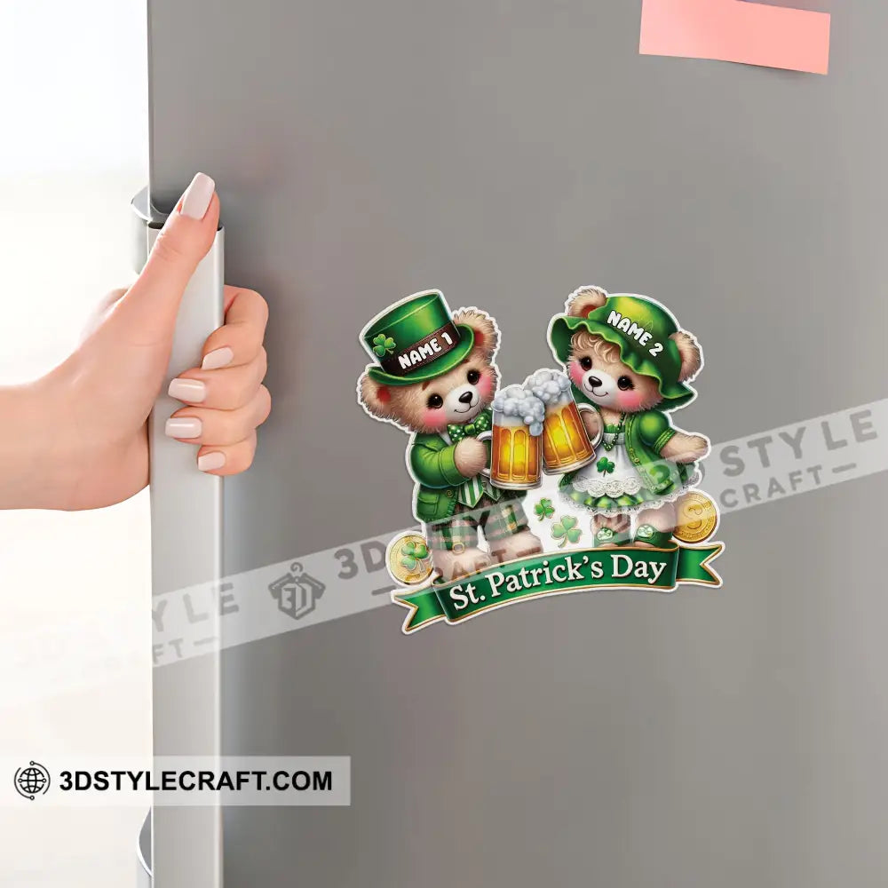 Teddy Couple St.patrick’s Day Fridge Magnet - Personalized