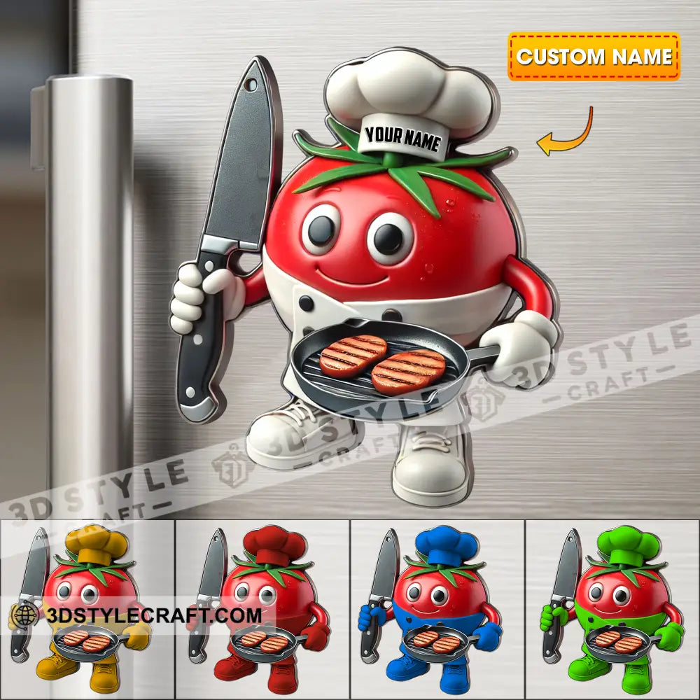 Tomato Chef Fridge Magnet - Personalized 3.54’’ / 1 Piece