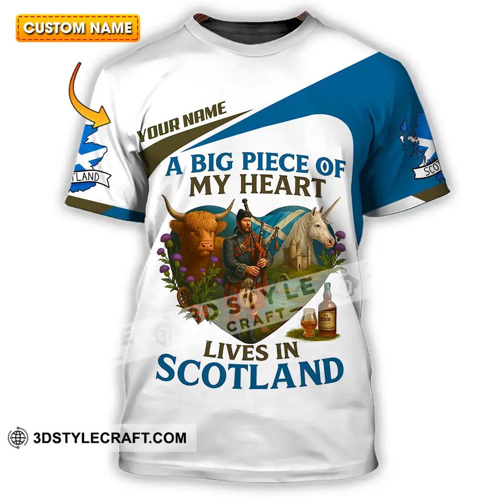 Unisex Shirt - Custom A Big Piece Of My Heart Lives In Scotland Shirt T-shirt