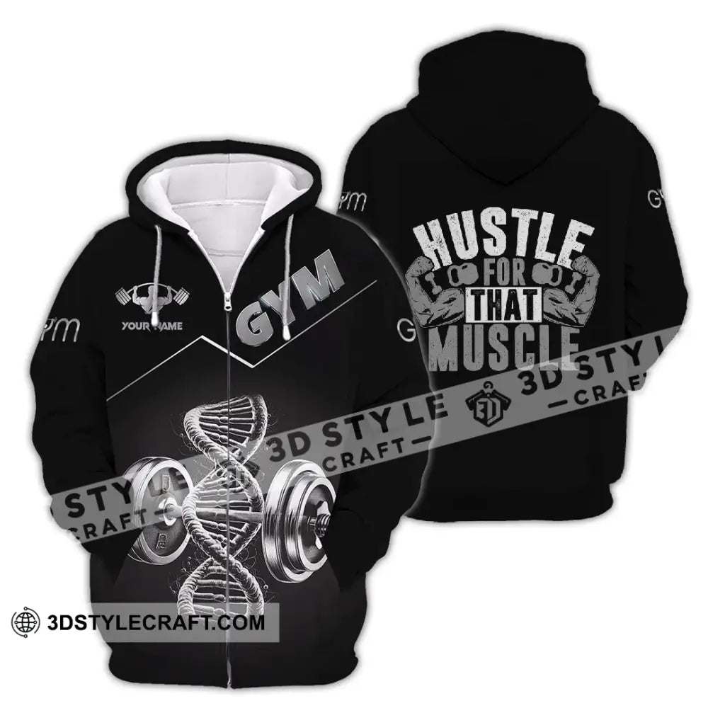 Unisex Shirt - Custom ADN Gym Lover Shirt Zipper Hoodie / S T-shirt