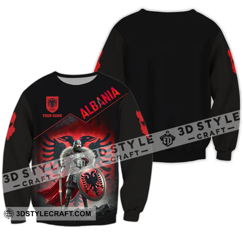 Unisex Shirt - Custom Albania Warrior Shirt Long Sleeve / S T-shirt