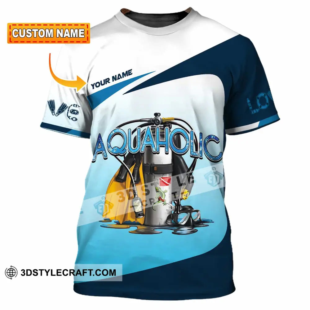 Unisex Shirt - Custom Aquaholic Scuba Diving Diver Shirt T-shirt