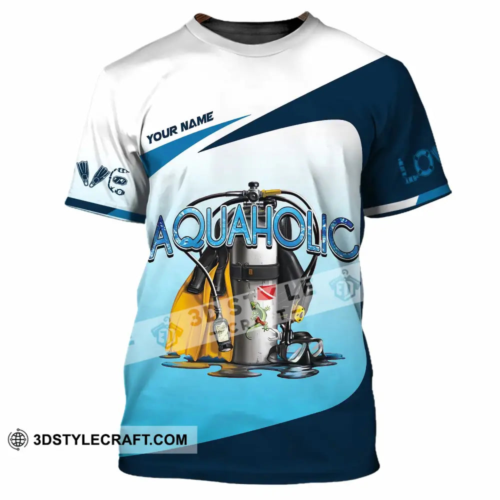 Unisex Shirt - Custom Aquaholic Scuba Diving Diver Shirt T-Shirt / S T-shirt