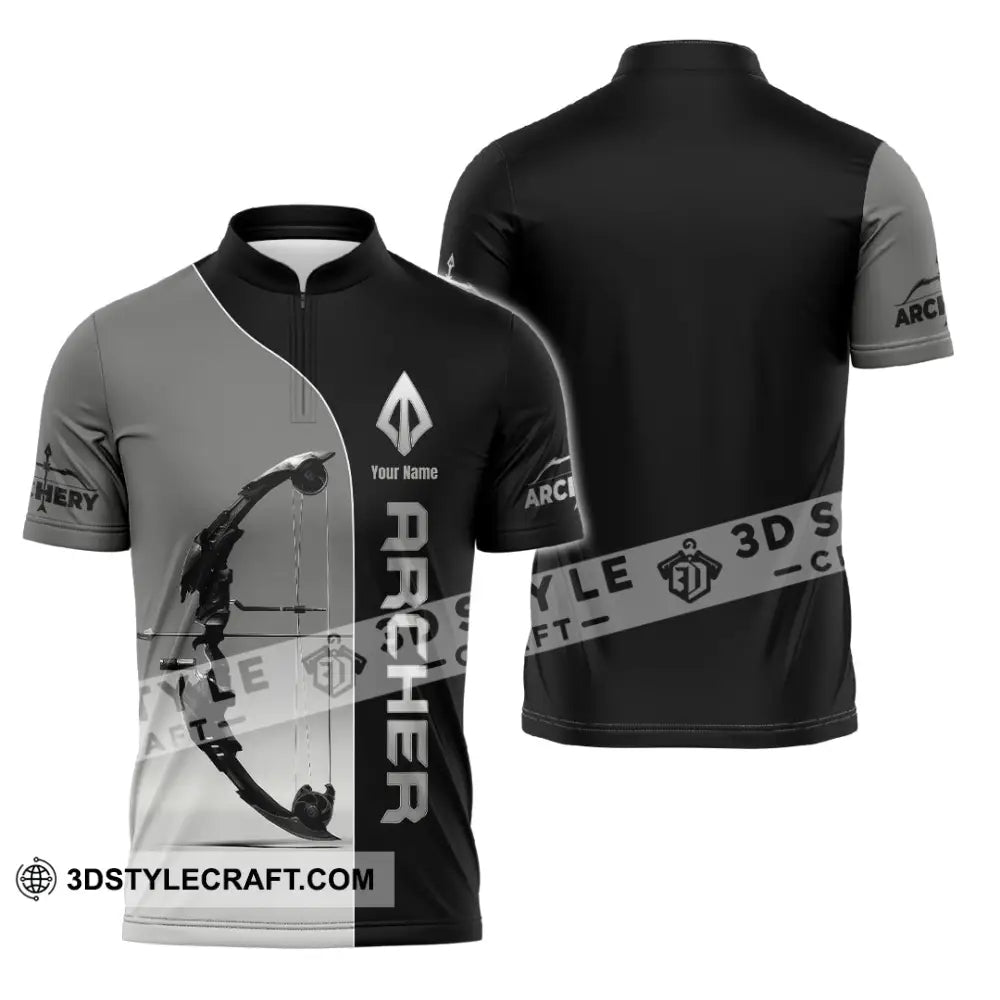 Unisex Shirt - Custom Archer Shirt Zipper Polo Shirt / S T-shirt