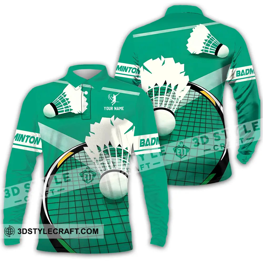 Unisex Shirt Custom Badminton Sport Shirt Long Sleeve Polo / S T shirt