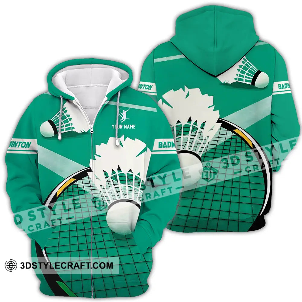 Unisex Shirt Custom Badminton Sport Shirt Zipper Hoodie / S T shirt