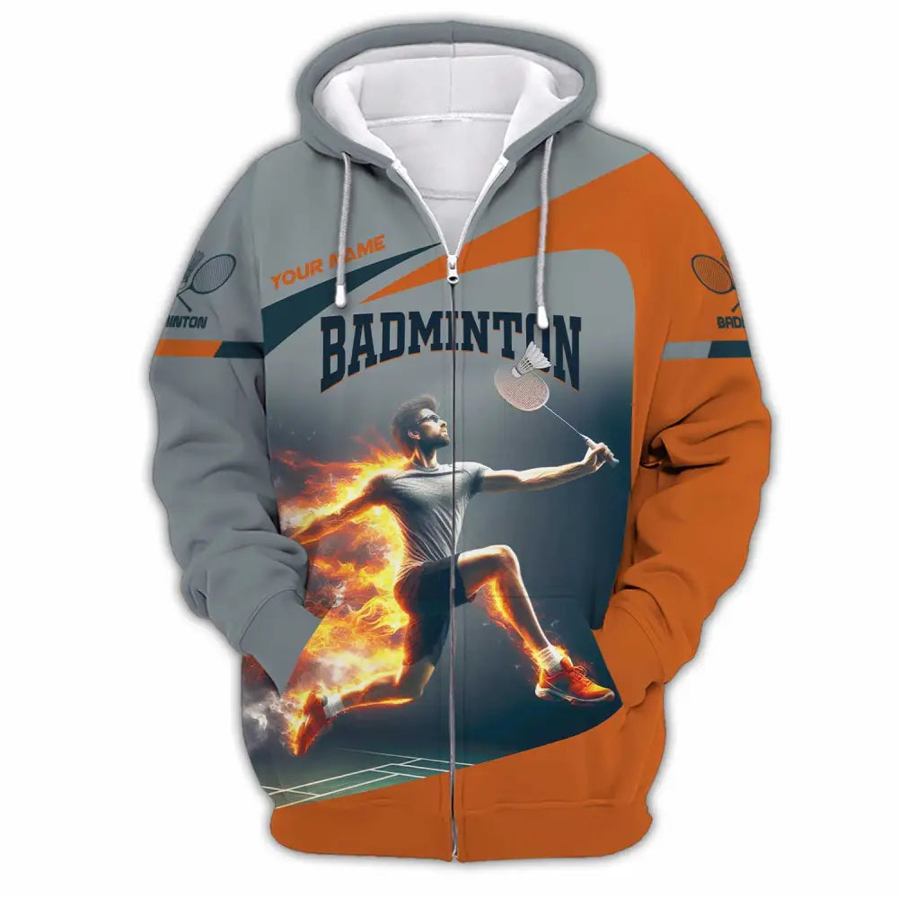 Unisex Shirt - Custom Badminton Shirt Zipper Hoodie / S T-shirt