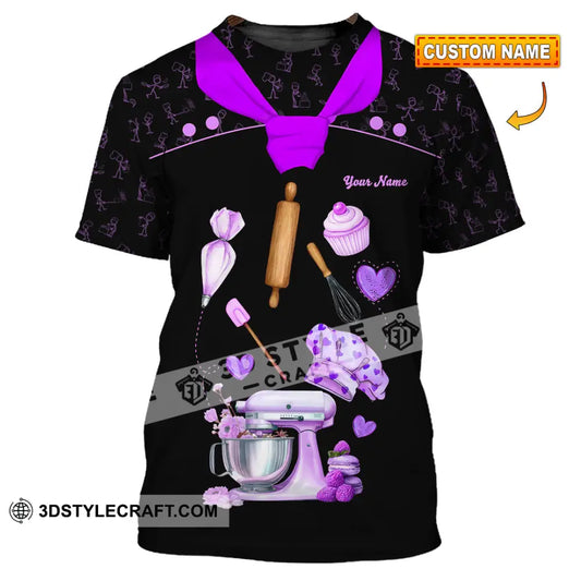 Unisex Shirt - Custom Bakery Black & Purple Cute Shirt T-shirt
