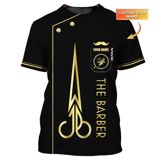 Unisex Shirt Custom Barber Personalized Name For Hairstylists T-Shirt / S