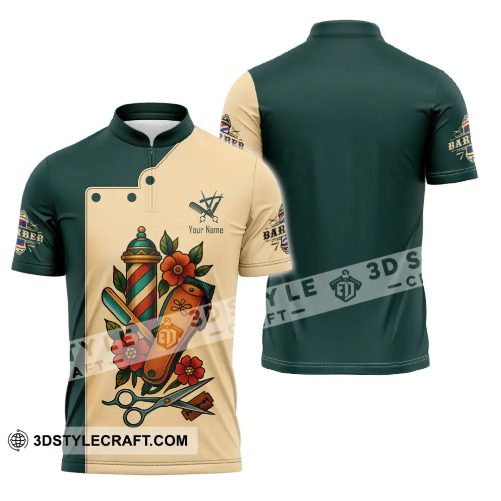 Unisex Shirt Custom Barber Shirt Zipper Polo Shirt / S T shirt