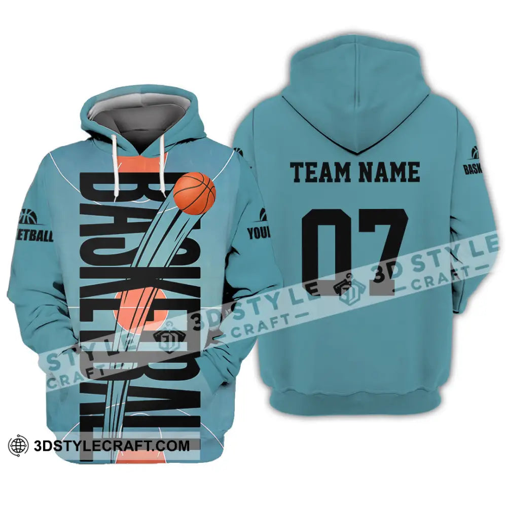 Unisex Shirt - Custom Basketball Blue Shirt Hoodie / S T-shirt