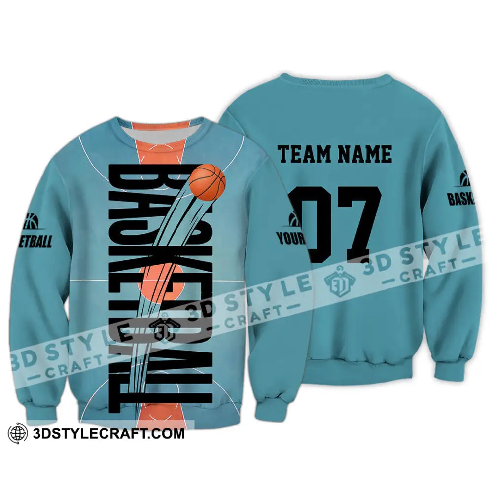 Unisex Shirt - Custom Basketball Blue Shirt Long Sleeve / S T-shirt