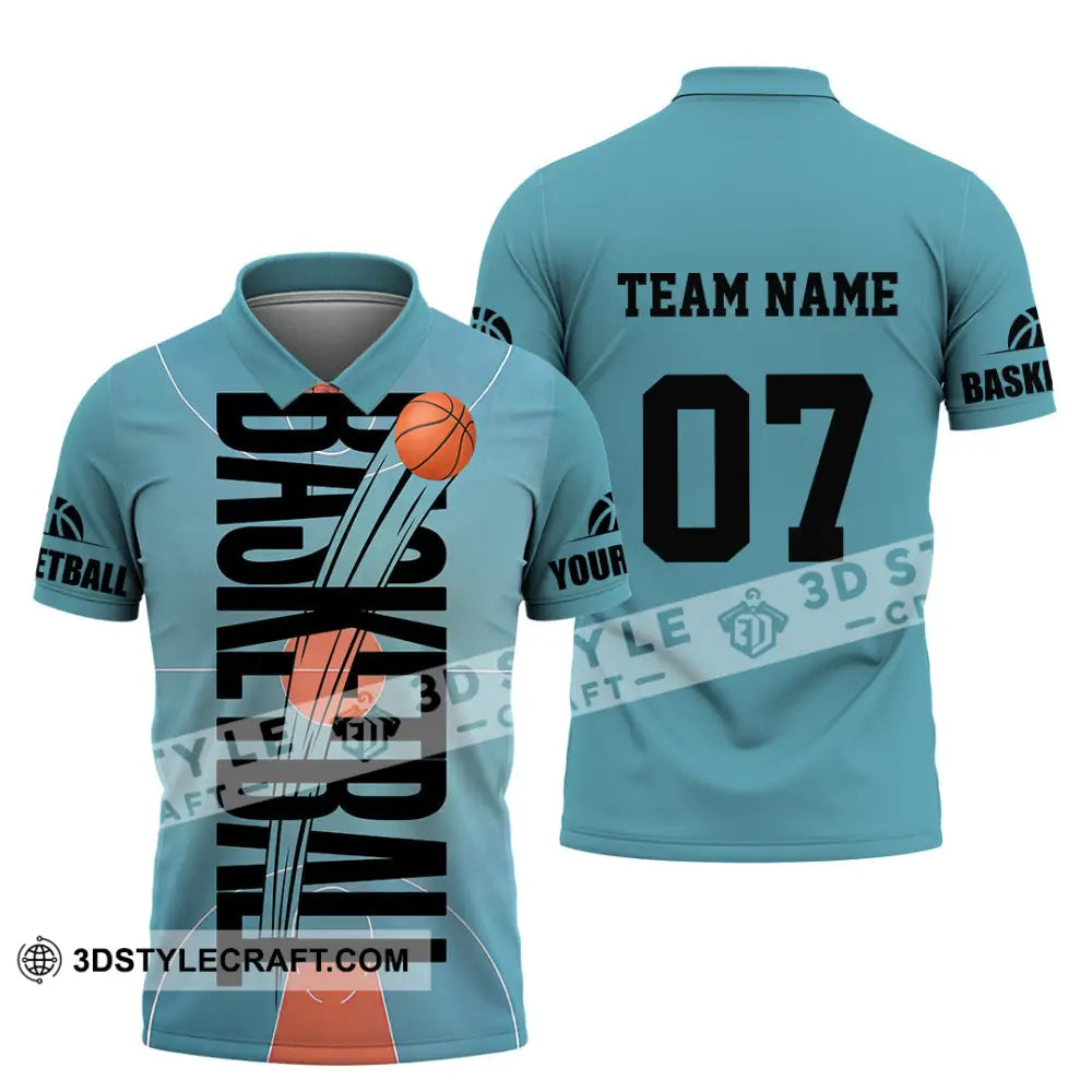 Unisex Shirt - Custom Basketball Blue Shirt Polo Shirt / S T-shirt