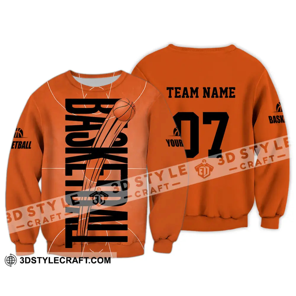 Unisex Shirt - Custom Basketball Orange Shirt Long Sleeve / S T-shirt