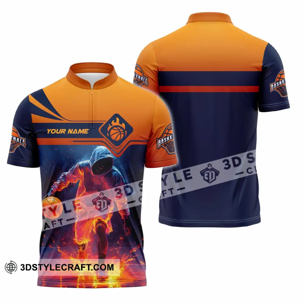 Unisex Shirt - Custom Basketball Shirt Zipper Polo Shirt / S T-shirt