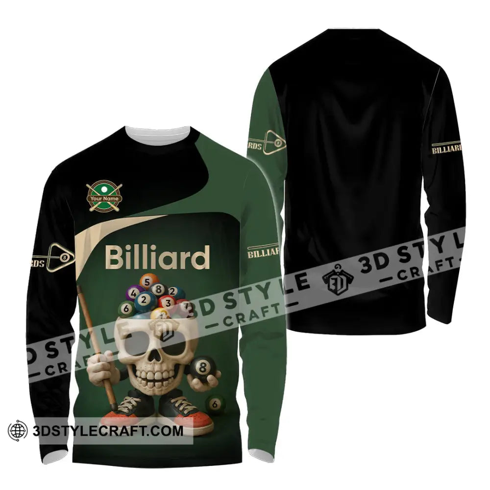 Unisex Shirt - Custom Billiard Shirt Long Sleeve Shirt / S T-shirt