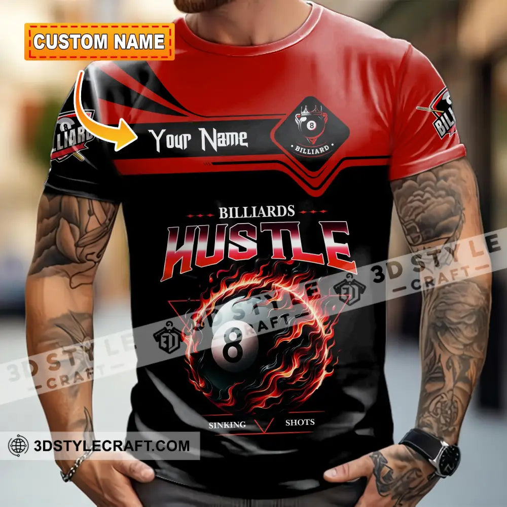 Unisex Shirt - Custom Billiards Hustle Sinking Shot Sport Shirt T-shirt