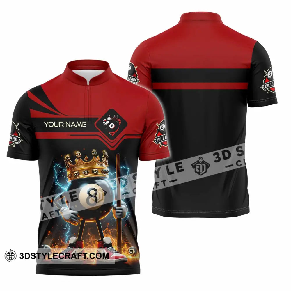 Unisex Shirt - Custom Billiards Shirt Zipper Polo Shirt / S T-shirt