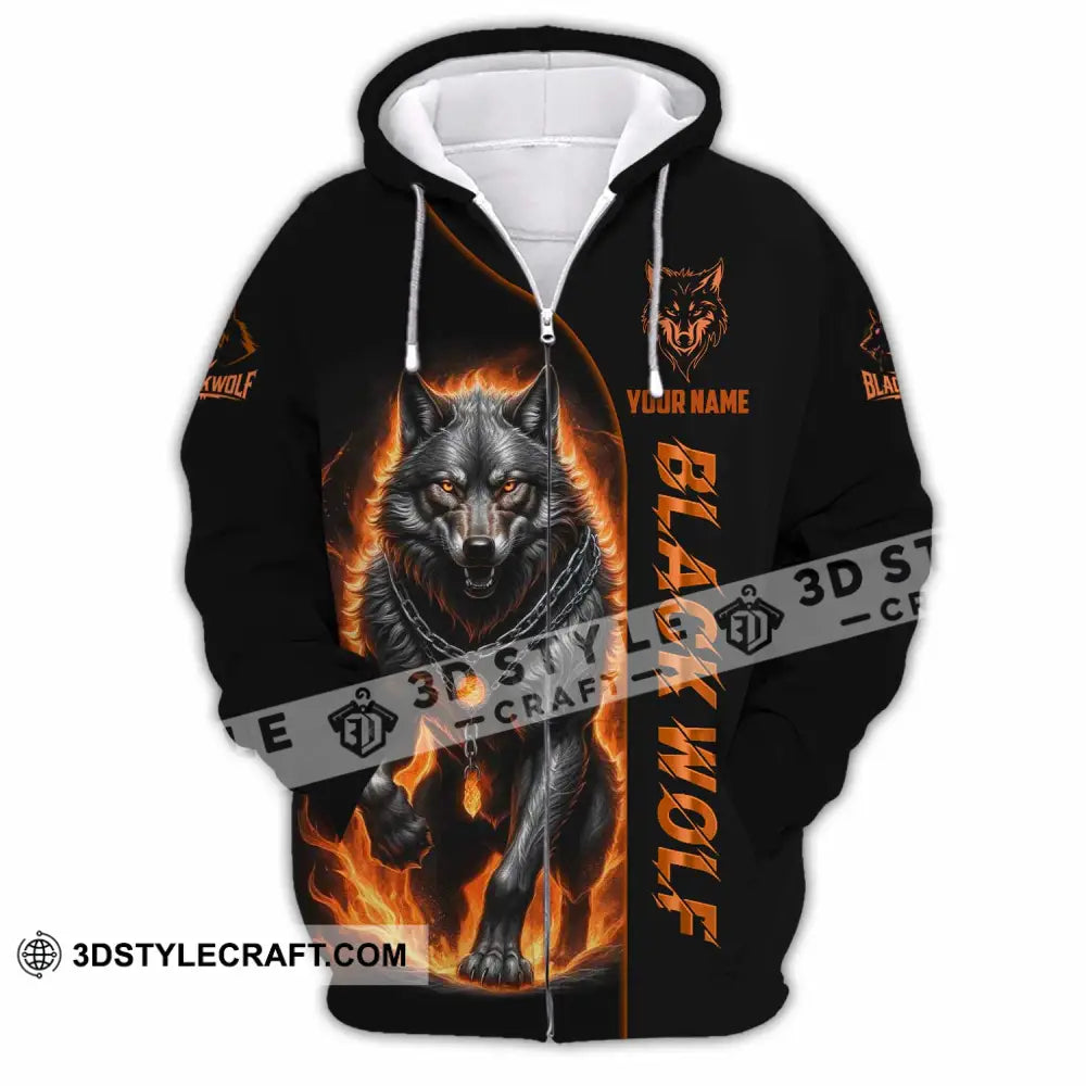 Unisex Shirt - Custom Black Wolf Shirt Zipper Hoodie / S T-shirt