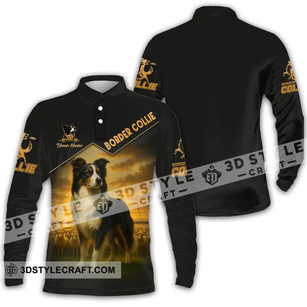 Unisex Shirt - Custom Border Collie Shirt Long Sleeve Polo / S T-shirt