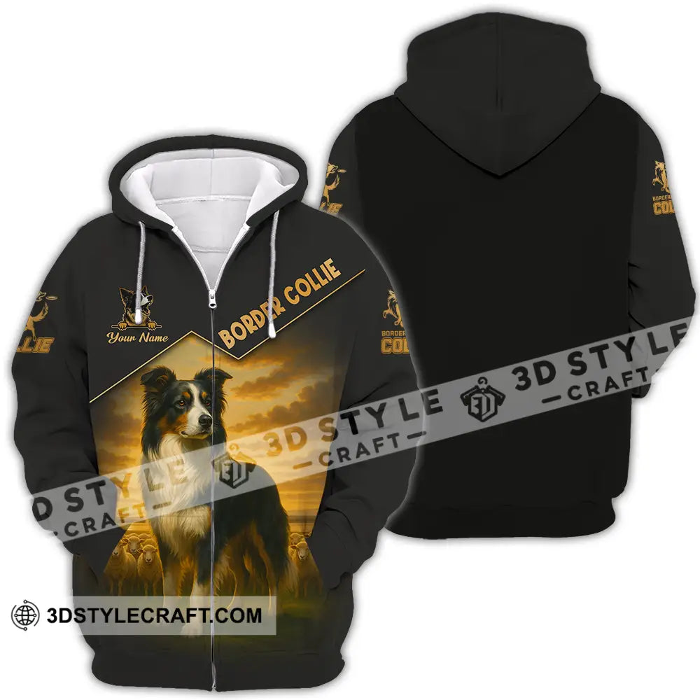 Unisex Shirt - Custom Border Collie Shirt Zipper Hoodie / S T-shirt