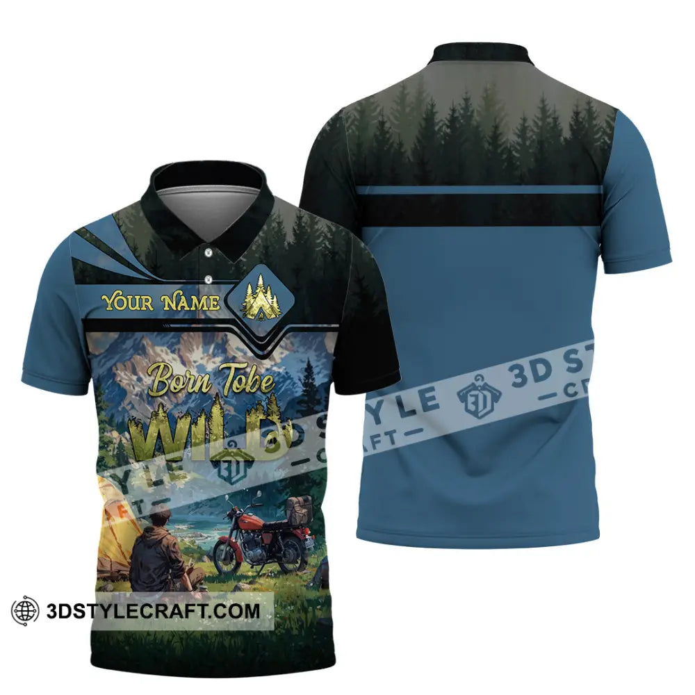 Unisex Shirt - Custom Born Tobe Wild Camping Shirt Polo Shirt / S T-shirt