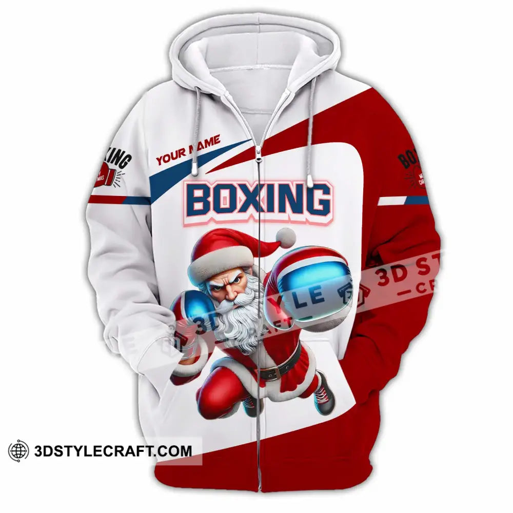 Unisex Shirt - Custom Boxing Santa Shirt Zipper Hoodie / S T-shirt