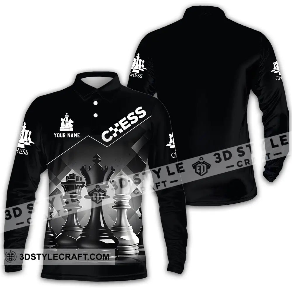 Unisex Shirt Custom Chess Player Shirt Long Sleeve Polo / S T shirt