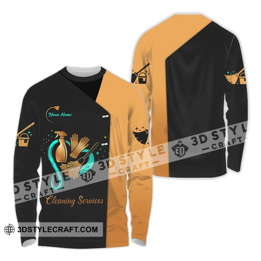 Unisex Shirt - Custom Cleaning Service Shirt Long Sleeve Shirt / S T-shirt
