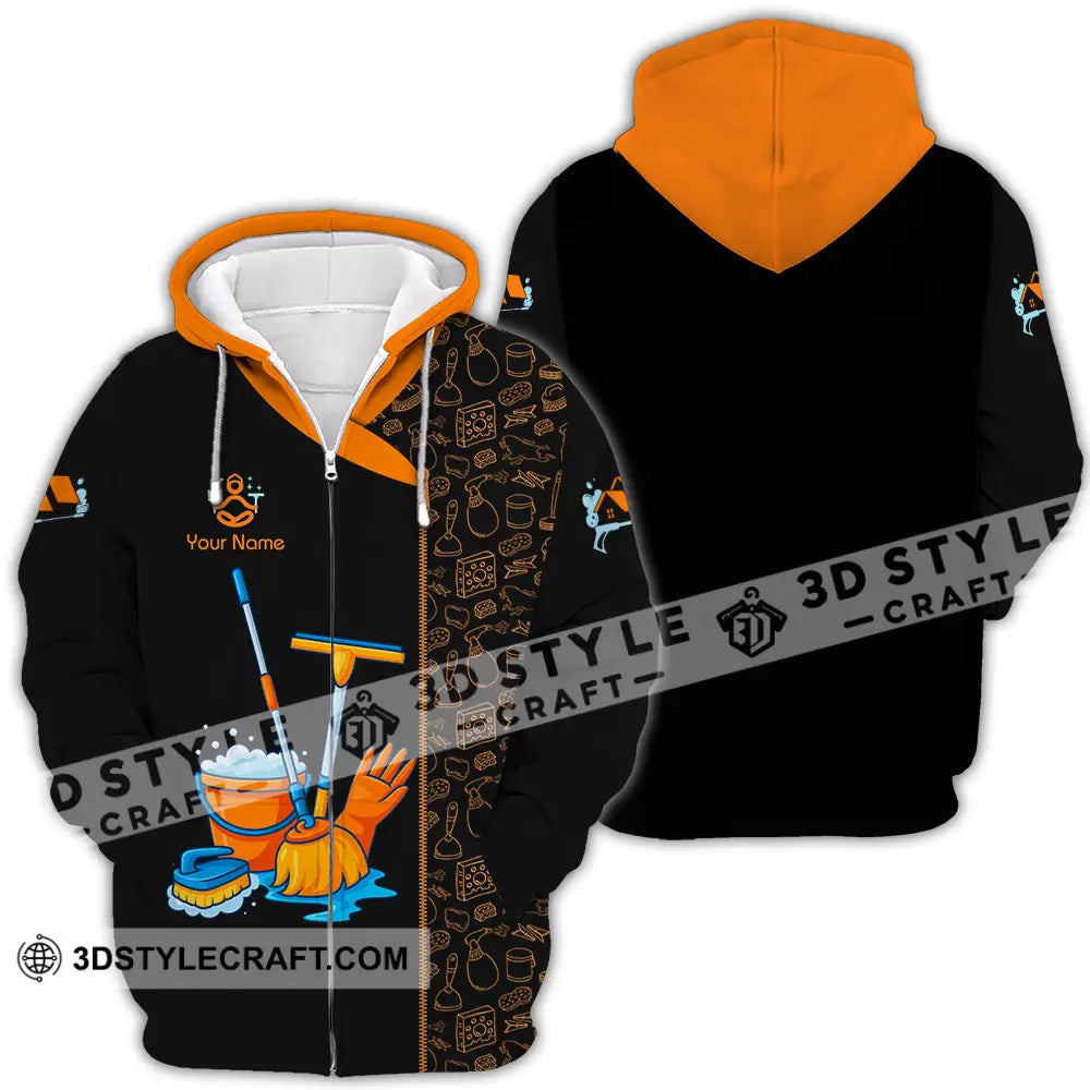 Unisex Shirt - Custom Cleaning Service Shirt Zipper Hoodie / S T-shirt