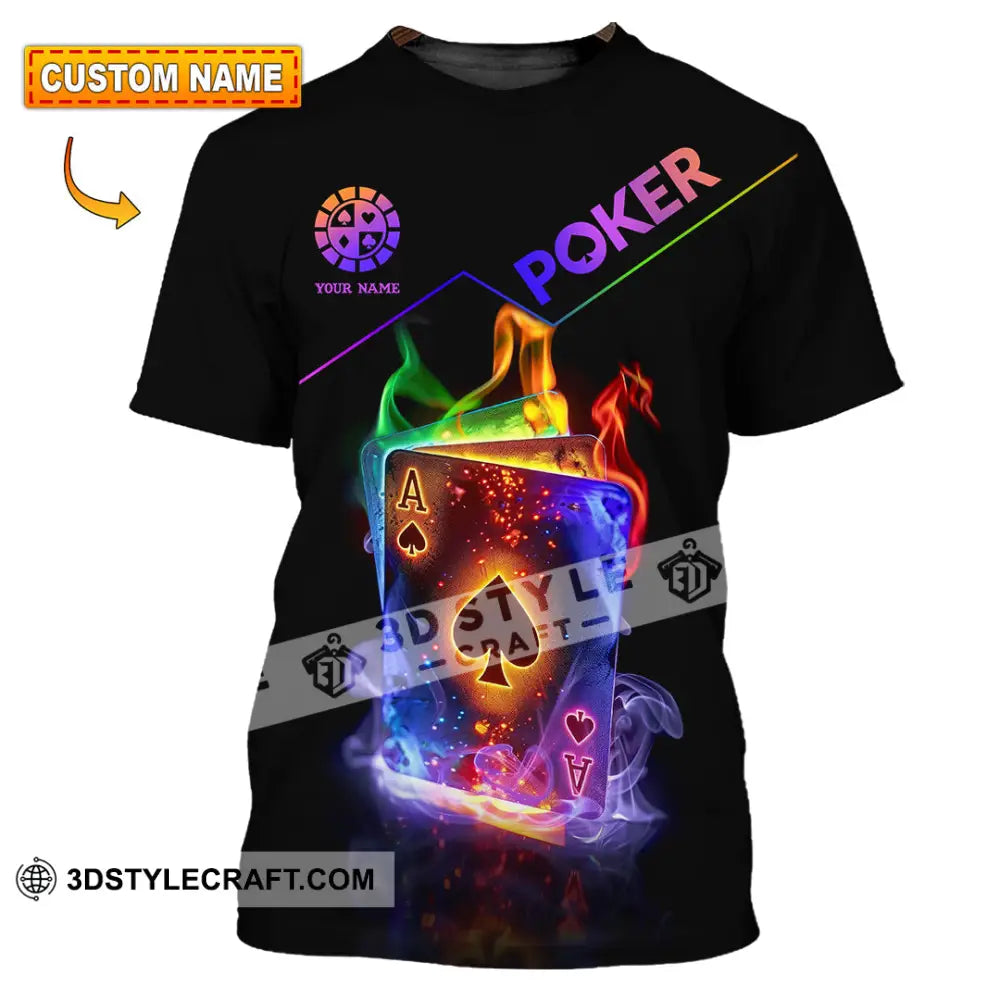 Unisex Shirt - Custom Colorful Poker Ace Card Shirt T-shirt